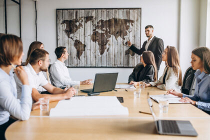 7group people working out business plan office